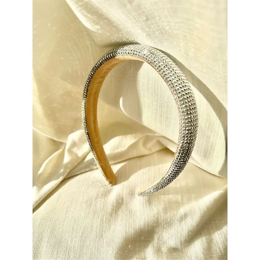 Silver sparkle rhinestone headband Greta for the holidays